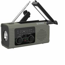 Hawk Pārnēsājams kloķa radio HWRDI410GN, FM/AM, 5W, USB-C uzlāde, lukturis, SOS funkcija