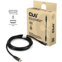 Club3D кабель DisplayPort CAC-1561 2 м, Mini DisplayPort, USB Type-C, 240 Гц, 40 Гбит/с, 32 канала, RoHS