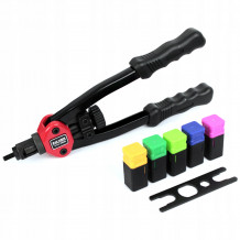 Rokas kniedētājs ar kniežu uzgriežņiem M5-M12 10563 SILVER