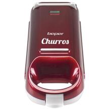 Beper Čurros pann BT.600Y, 800W, 4 churros 19cm, libisemiskindlad jalad, soojusisolatsiooniga käepide, mitte kleepuv kate