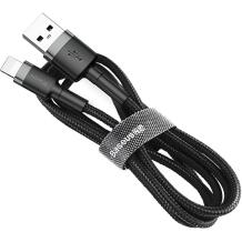 Baseus Cafule USB Lightning kabelis CALKLF-CG1, 200cm, 1,5A, Lightning, USB 2.0, nailono apvalkalas, aliuminio jungtys