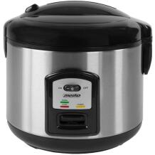 Mesko Riisipott MS 6411, 1000 W, 1.5 L, Must/Roostevaba teras, Soojuse hoidmise funktsioon, Eemaldatav kauss, Lusikas kaasas