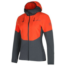 Striukė SESSION Tech Hoody W, LA SPORTIVA, 8020647198054, 363g, L, CARBON_CHERRY_TOMATO