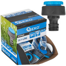 3/4" krāna savienotājs ar 1/2" samazinātāju, SKY-LINE, G72946A, izturīgs un universāls risinājums dārza šļūtenēm