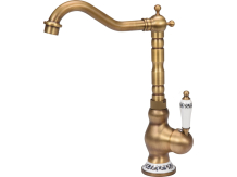 Retro bronzas vienas sviras izlietnes jaucējkrāns, FALA, 75833, keramikas galva