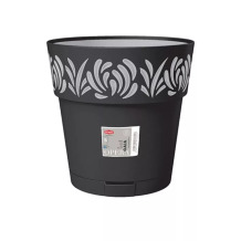 Lillepott koos kandikuga Gaia Ø30x29cm must 2188603 STEFANPLAST