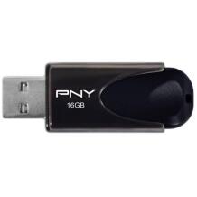 PNY USB mälupulk 4 FD16GATT4-EF, 16 GB, USB 2.0, 25 MB/s, 8 MB/s, must, ühilduv Windowsiga
