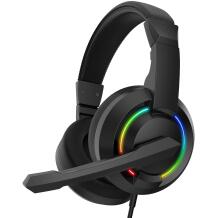 Baracuda Austiņas BGH-021, 20-20000Hz, 32Ω, 98dB, 2x3,5mm+USB, 2m, LED apgaismojums, uz galvas, ar mikrofonu