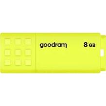 Goodram Pendrive UME2 8GB USB 2.0 UME2-0080Y0R11, 8GB, 20MB/s, 5MB/s, geltona, USB 2.0, raktų pakabuko anga