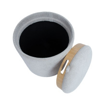 Tumba / galds HIRO D34,5xH37cm, bēšs, ar uzglabāšanās vietu un paplāti 88557