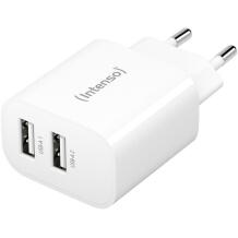 Intenso toiteadapter 7802412, 2xUSB-A, 100-240 V, 5 V, 24 W, 2.4 A, 2 väljundit, valge