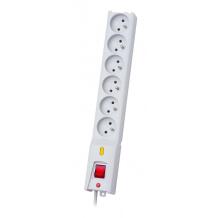 Lestar Pārsprieguma aizsargs LX 610 1966004703, 1.5m, 6 kontaktligzdas, pelēks, slēdzis