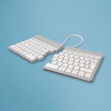 R-Go Tools klaviatuur R-Go Split Break, Bluetooth 5.0, QWERTY, valge, ergonoomiline disain, USB Type-C, 1.02 m kaabel