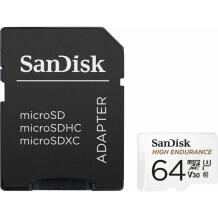 Sandisk карта памяти 64 ГБ MicroSDXC UHS-I, SDSQQNR-064G-GN6IA, 64 ГБ, 100 МБ/с, 40 МБ/с, U3, V30, Class 10, термостойкая