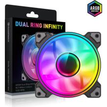 Gamemax Korpuse ventilaator DUAL RING INFINITY BK, 120mm, 47cfm, 1200rpm, 30dBA, läbipaistvad ventilaatori labad