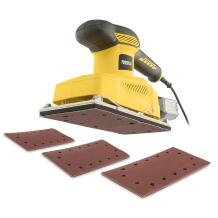 Slīpmašīna 350W, POWERPLUS, POWX04410, Slīpēšanas virsma: 115x230 mm, 6 smilšpapīra lapas, regulējama ātruma kontrole