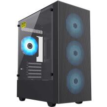 Gamemax Karp EDGE, EDGE, 3 x 3.5", 5 x 2.5", M-ATX, Must, 2 x USB 2.0, 1 x USB 3.0, 1 x kõrvaklapid