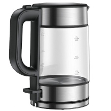 Elektriskā stikla tējkanna 2200 W 1.7 L stikla korpuss 360° rotējoša pamatne melna nerūsējošā tērauda apdare BHR7423EU Xiaomi