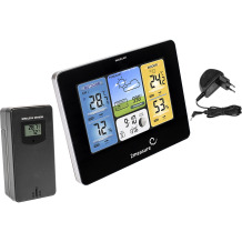 Laika stacija RCC 2MEASURE 260908 Elektroniska, bezvadu, apgaismota, melna