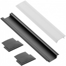 Profils LED lentei GLAX, melns; PA-ZGLAXOMZ-20M GTV