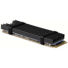 Axagon M.2 jahuti CLR-M2L6, 2280, 6 mm, must, passiivne jahuti, 2 soojusjuhtivust padjad