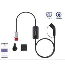 EV Charge EFAC32FE32 nešiojamas įkroviklis 22 kW, reguliuojamas 6–32 A, Type 2, 3 fazės, IP66, 6 m kabelis, su „Bluetooth“ ir programėle, juodas