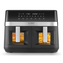 Divkameru karstā gaisa fritieris ar 14 L ietilpību un 2200 W jaudu melns DuoChef 03186 Caso