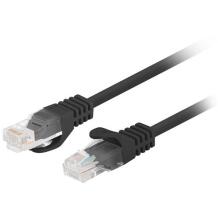 Lanberg patch kabelis CAT.5E UTP Fluke Passed PCU5-10CC-0025-BK, 0,25 m, melns, RJ-45, U/UTP, 100 MHz, 26 AWG, HDPE izolācija