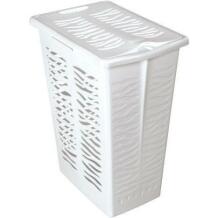 Branq Pesukorv 8140119, 30 l, 37.5 cm, 25 cm, valge, plastmass, kitsas disain, zebra triibud