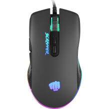 Fury Vadu spēļu pele NFU-1699, 500-6400 DPI, 7 pogas, 160 m, USB, simetrisks dizains, RGB apgaismojums