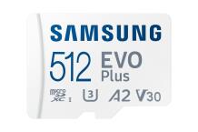 Samsung MB-MC512SA EVO Plus microSDXC карта памяти 512 GB Class 10 UHS-I U3 V30 A2 до 160 MB/s чтение 130 MB/s запись White