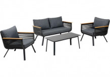 Dārza mēbeļu komplekts MALAGA galds, dīvāns un 2 krēsli, 20546, HOME4YOU