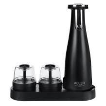 Electric salt and pepper grinder with 7W lithium operation matte black AD4449b Adler