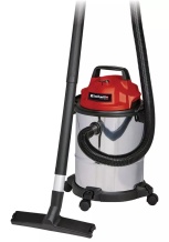 Mitrs/sauss putekļu sūcējs, EINHELL, 2342390, 15 l nerūsējošā tērauda tvertne, 1250 W jauda, 36 mm šļūtene, pūšanas funkcija