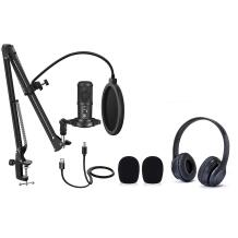 Easypix My Studio Podcast 62021, 36dB, 20-20000Hz, 32Ω, USB Type-A, rinkinys: mikrofonas, garso filtras, ausinės, stovas