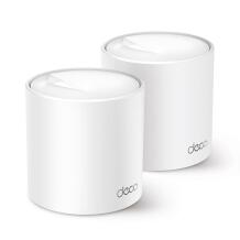 TP-Link Deco X50 (2-pack) belaidis maršrutizatorius Mesh Wi-Fi 6 iki 2900 Mbps OFDMA 3× Gigabit LAN/WAN DHCP AiCPi saugumas 2× antenos Balta