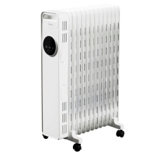 Eļļas radiators ar 2500 W jaudu trim jaudas līmeņiem piemērots līdz 35 m² telpām balts NY2513-22MR Midea