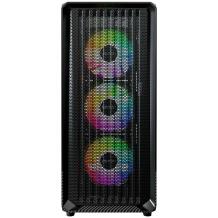 Montech Kaste X5 (B), Midi Tower, 1xUSB 3.0, 3x140mm priekšējie ventilatori, 1x120mm aizmugurējais ventilators, RGB