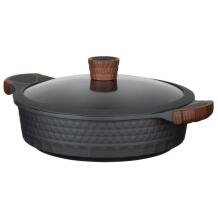 Resto kastrul 93506, 4.4 L, 28 cm, ümmargune, must/puit, klaasist kaas, ergonoomilised käepidemed, induktsioonipõhi