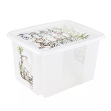 Коробка с крышкой 30л Karolina "Винни-Пух" 45x35x27см прозрачная 0612238001238 Keeeper