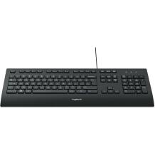Logitech klaviatuur K280E 920-005217 USB, QWERTY, must, 10 miljonit klahvivajutust, täissuuruses randme tugi, kaabel