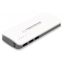Esperanza Power Bank akumulators EMP106WE, 8000mAh, 5V, 3xUSB 2.0A, 1xUSB micro-B, Uzlādes indikators