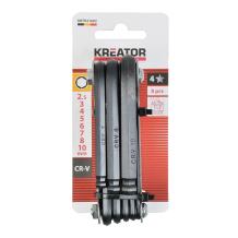Šešiakampių raktų rinkinys 8 vnt. KREATOR KRTH21602 Chromo vanadis, Aliuminio dėklas