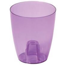Prosperplast Orchid Pot Coubi 7634777, 1.5L, skaidrus violetinės, cilindrinė forma, vidinis vandens rezervuaras