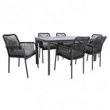 Dārza mēbeļu komplekts HELA galds un 6 krēsli K211893 HOME4YOU