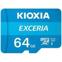 Kioxia microSD atminties kortelė 64GB LMEX1L064GG2, 100 MB/s, U1, SDXC, SD adapteris