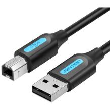 Vention USB 2.0 A Male к B Male кабель 2M COQBH, 2м, 0.48Gbit/s, прямой разъем, черный, PVC