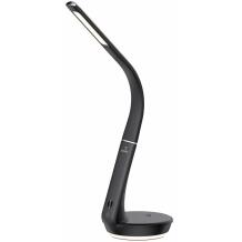 Hawk Galda lampa HW-LAMP02, 4.5W, 10W bezvadu uzlāde, 2 LED spuldzes, elastīga roka, melna