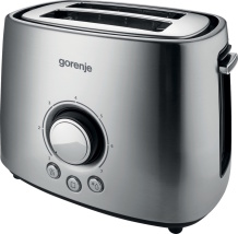 Gorenje T1000E skrudintuvas duonai skrudinti 1000W 2 lizdai atitirpinimas pašildymas nerūdijantis plienas