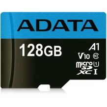 Adata mälukaart microSDXC AUSDX128GUICL10A1-RA1 128GB, lugemiskiirus 85MB/s, kirjutamiskiirus 25MB/s, UHS-I, Class 10, löögikindel